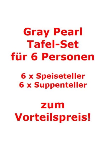 Villeroy & Boch Gray Pearl Tafel-Set für 6 Personen / 12 Teile