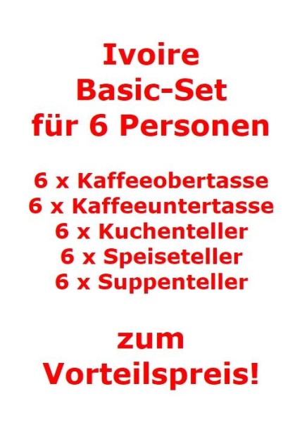 Villeroy & Boch Ivoire Basic-Set für 6 Personen / 30 Teile