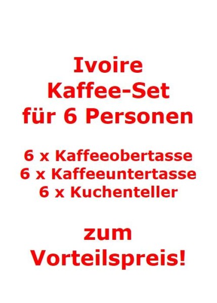 Villeroy & Boch Ivoire Kaffee-Set für 6 Personen / 18 Teile