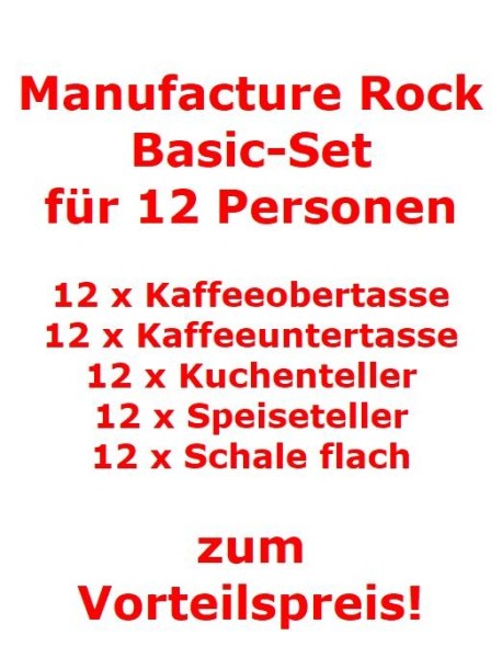 Villeroy & Boch Manufacture Rock Basic-Set für 12 Personen / 60 Teile