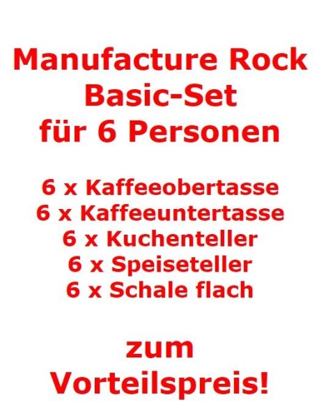 Villeroy & Boch Manufacture Rock Basic-Set für 6 Personen / 30 Teile