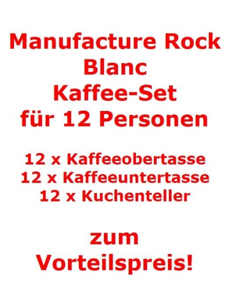 Villeroy & Boch Manufacture Rock Blanc Kaffee-Set für 12 Personen / 36 Teile