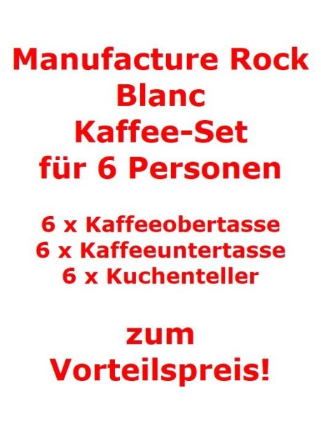 Villeroy & Boch Manufacture Rock Blanc Kaffee-Set für 6 Personen / 18 Teile