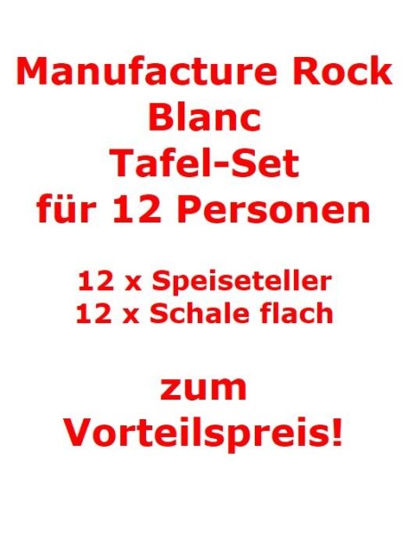 Villeroy & Boch Manufacture Rock Blanc Tafel-Set für 12 Personen / 24 Teile