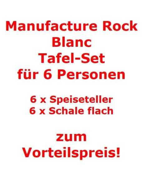 Villeroy & Boch Manufacture Rock Blanc Tafel-Set für 6 Personen / 12 Teile