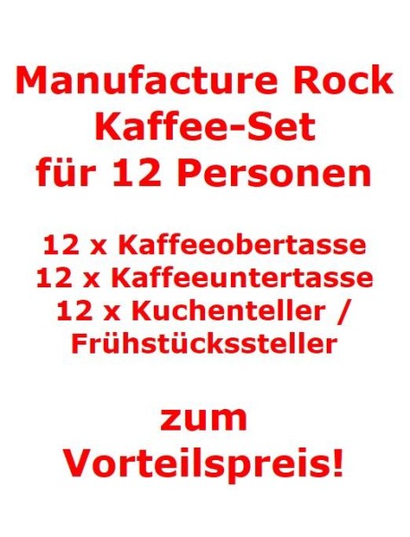 Villeroy & Boch Manufacture Rock Kaffee-Set für 12 Personen / 36 Teile