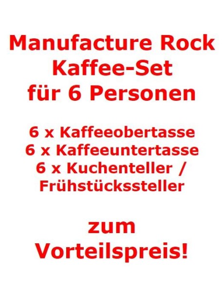 Villeroy & Boch Manufacture Rock Kaffee-Set für 6 Personen / 18 Teile