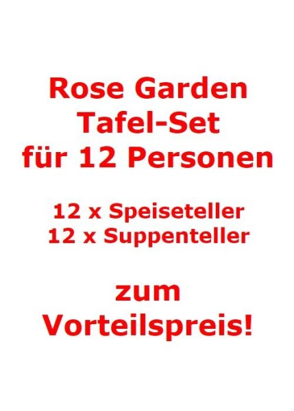 Villeroy & Boch Rose Garden Tafel-Set für 12 Personen / 24 Teile