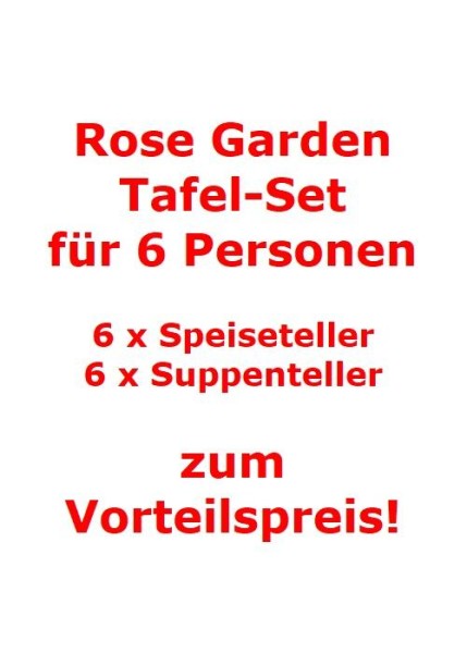 Villeroy & Boch Rose Garden Tafel-Set für 6 Personen / 12 Teile