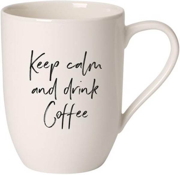 Villeroy & Boch Statement Becher mit Henkel „Keep calm and drink Coffee“ 280ml