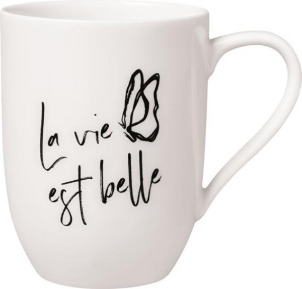 Villeroy & Boch Statement Becher mit Henkel „La vie est belle“ 280ml