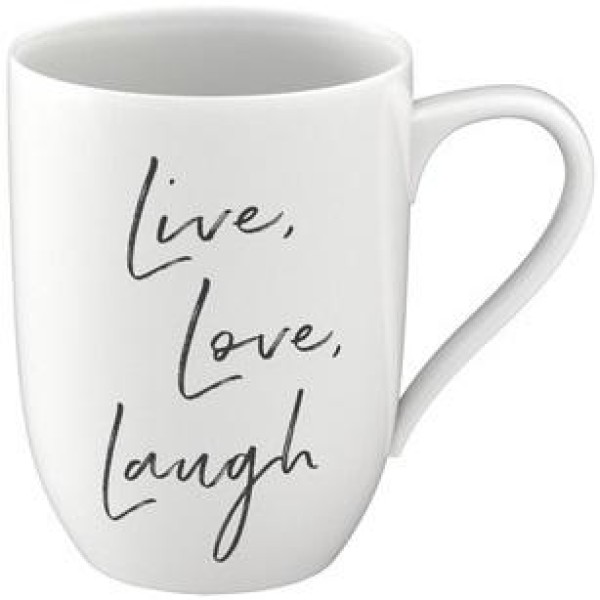 Villeroy & Boch Statement Becher mit Henkel „Live Love Laugh“ 280ml