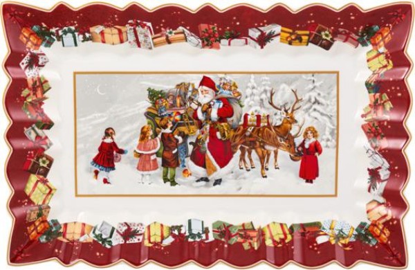 Villeroy & Boch Toy’s Fantasy Kuchenplatte eckig: Santa mit Kinder 35x23cm