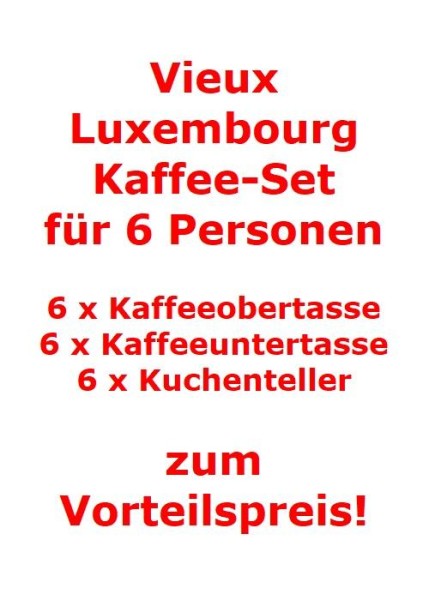 Villeroy & Boch Vieux Luxembourg Kaffee-Set für 6 Personen / 18 Teile