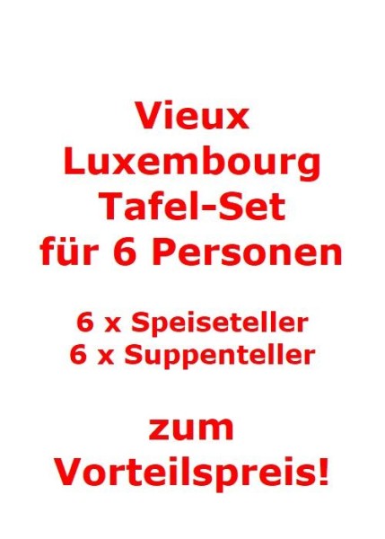 Villeroy & Boch Vieux Luxembourg Tafel-Set für 6 Personen / 12 Teile