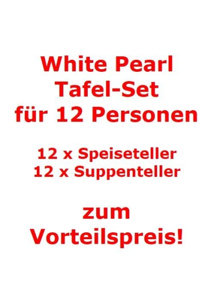 Villeroy & Boch White Pearl Tafel-Set für 12 Personen / 24 Teile