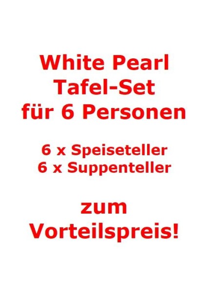 Villeroy & Boch White Pearl Tafel-Set für 6 Personen / 12 Teile