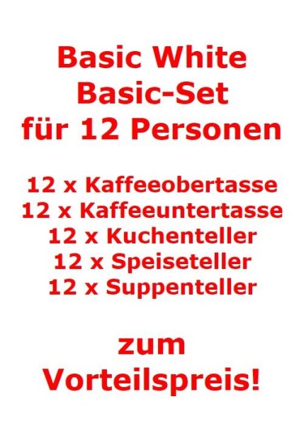 vivo – Villeroy & Boch Group Basic White Basic-Set für 12 Personen / 60 Teile