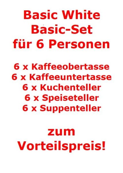 vivo – Villeroy & Boch Group Basic White Basic-Set für 6 Personen / 30 Teile