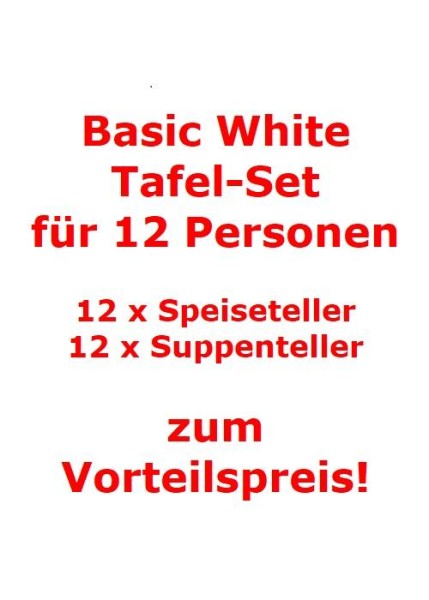 vivo – Villeroy & Boch Group Basic White Tafel-Set für 12 Personen / 24 Teile