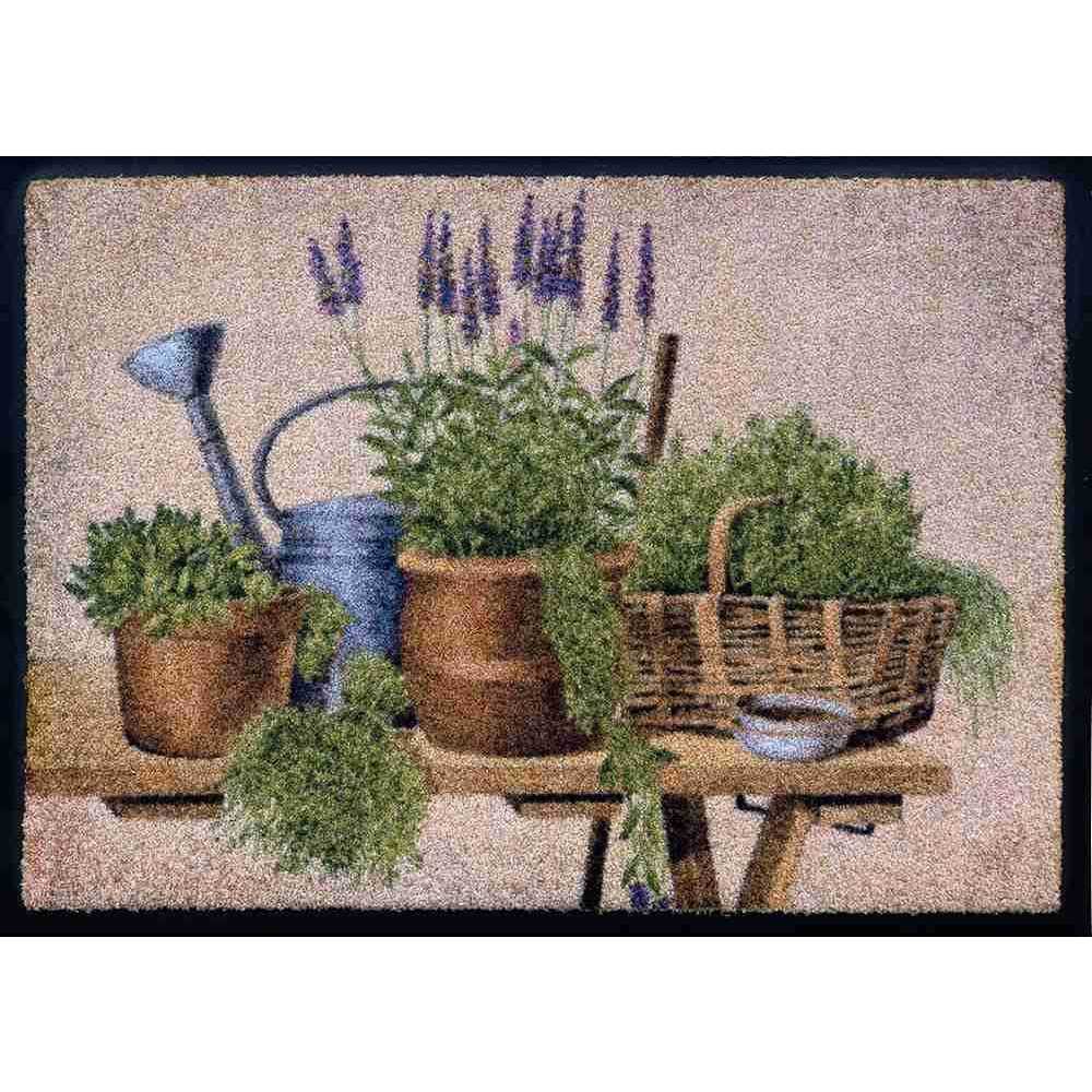 Akzente Fußmatte Garden Herbs Easy Clean Design Grün 75×120 cm