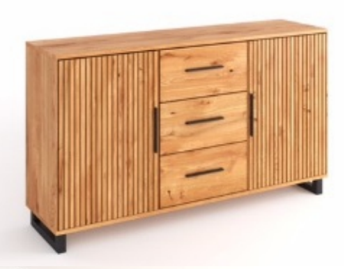 Sideboard Serie Portugal Eiche im Akustikpaneel Look