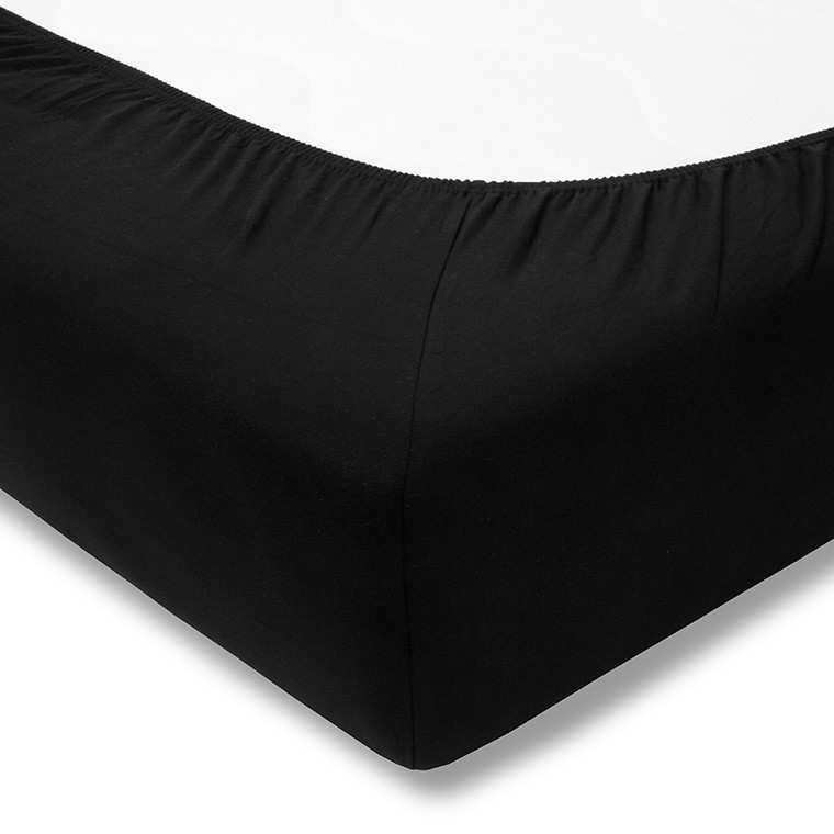 Estella Baumwolle Feinjersey Spannbettlaken 140×200 cm – 150×200 cm Schwarz