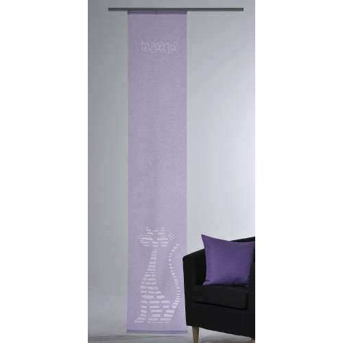 Polyester Flächenvorhang Cat Violett Weiss 45×245 cm