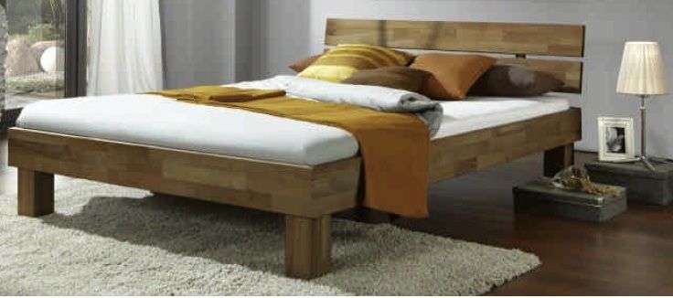 Elegantes Futonbett Futonliege Wildeiche Massiv geölt Breite 180cm