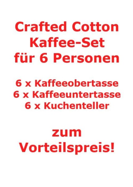 like. by Villeroy & Boch Crafted Cotton Kaffee-Set für 6 Personen / 18 Teile