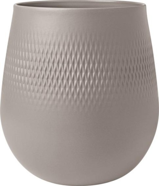 Villeroy & Boch Manufacture Collier taupe Vase Carré groß 20,5×20,5×22,5cm