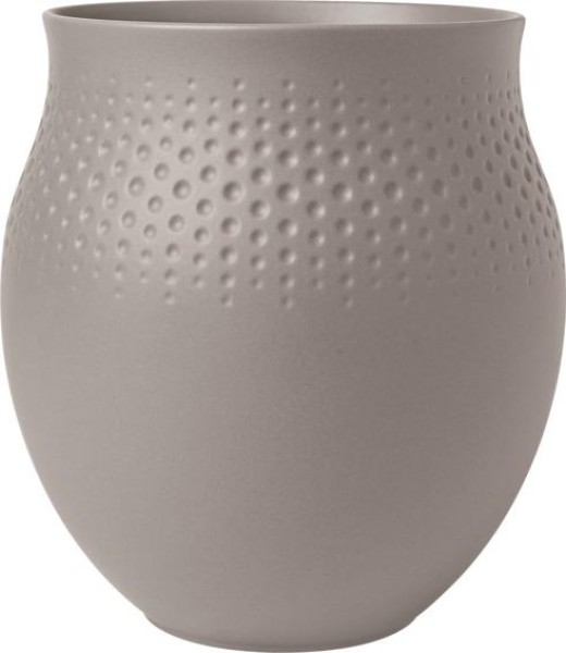 Villeroy & Boch Manufacture Collier taupe Vase Perle groß 16,5×16,5×17,5cm