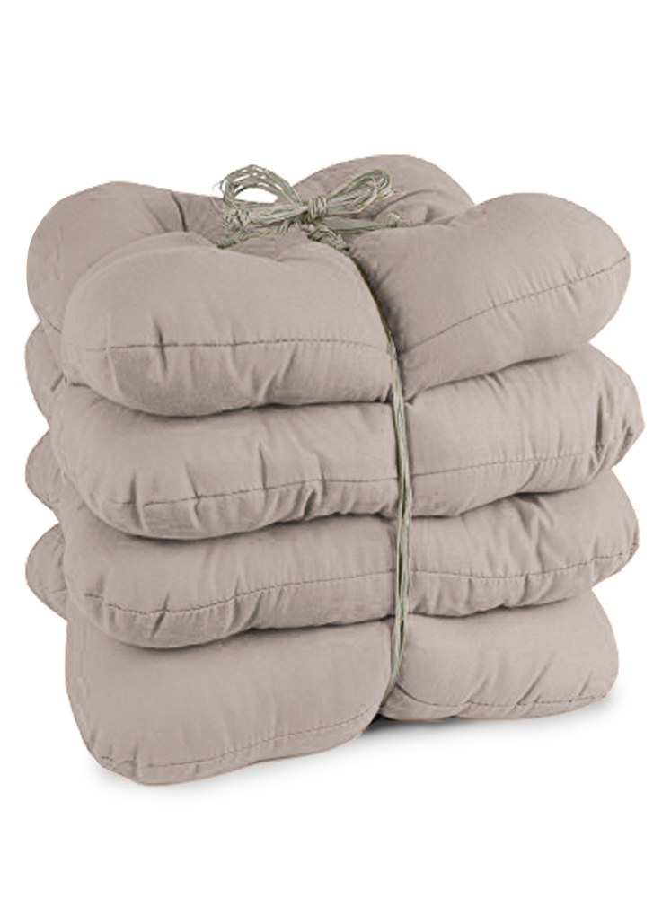 Bertels 4er Pack Stuhlkissen Rib Canvas Taupe