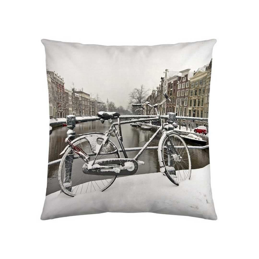 etérea Dekokissen Kissenhülle Fahrrad Weiß 40×40 cm