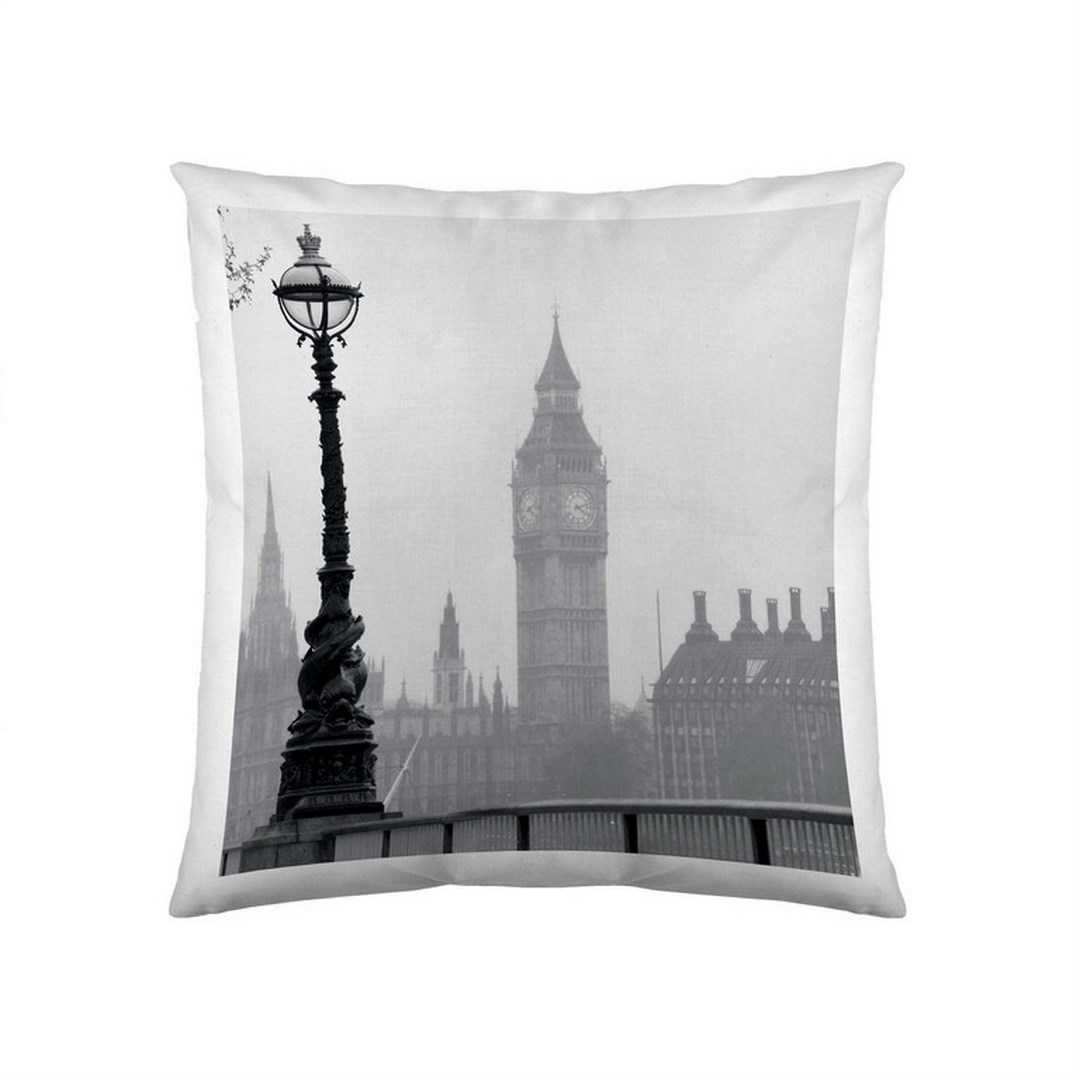 etérea Dekokissen Kissenhülle Big Ben Vintage Grau 40×40 cm