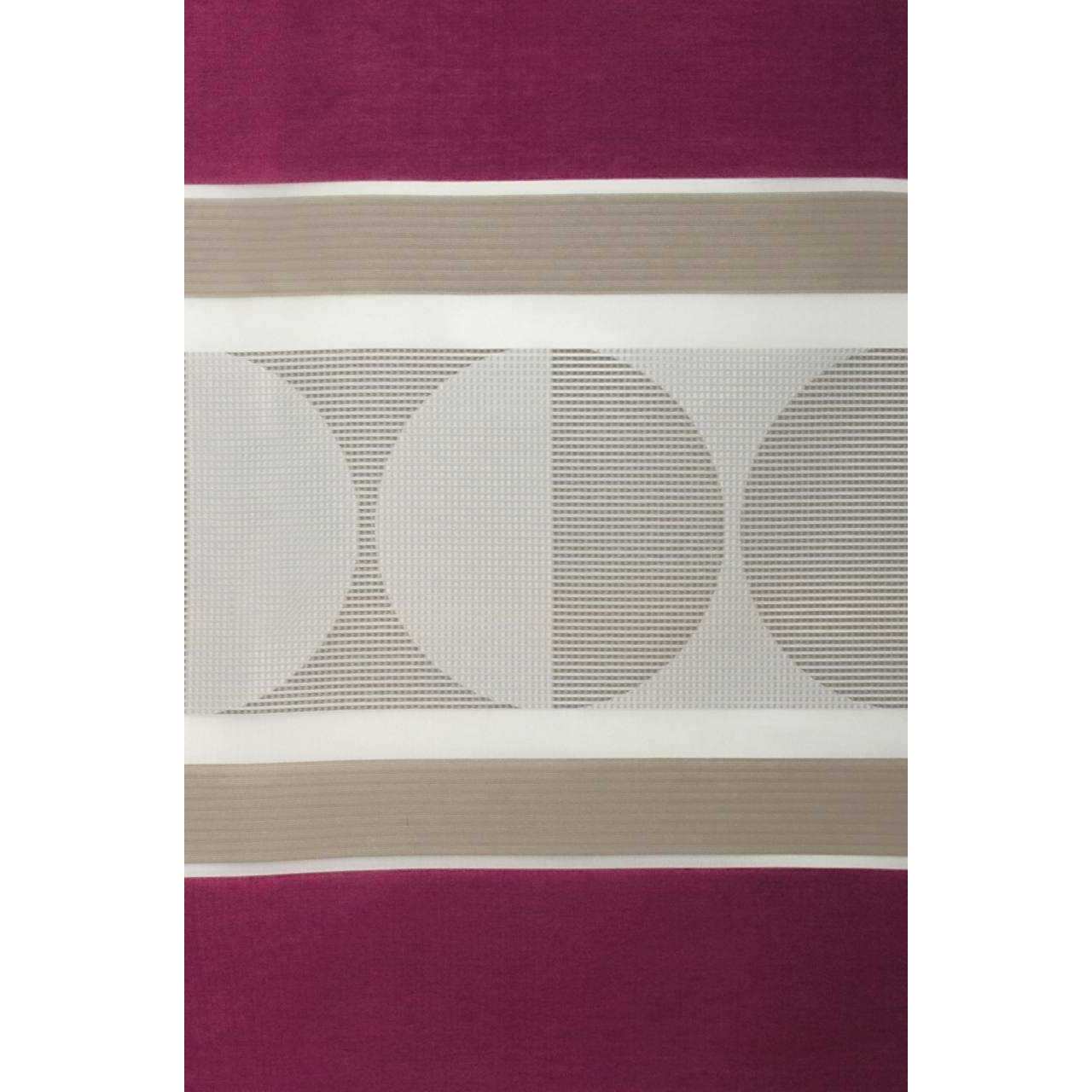 CANNES Ösenschal 245×140 cm Gestreift Kreise Bordeaux