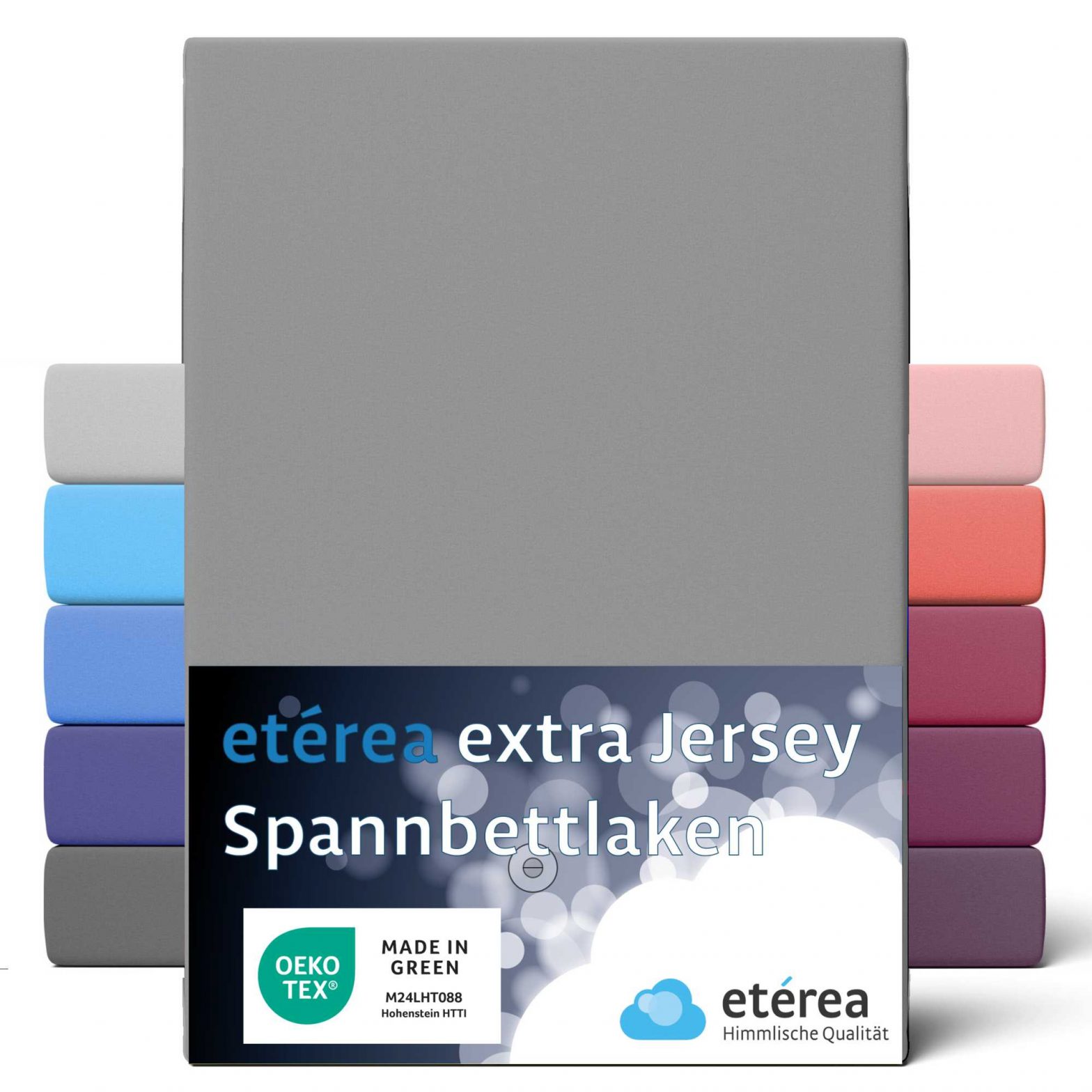 etérea Extra Jersey Spannbettlaken Frost Grau 140×200 – 160×220 cm