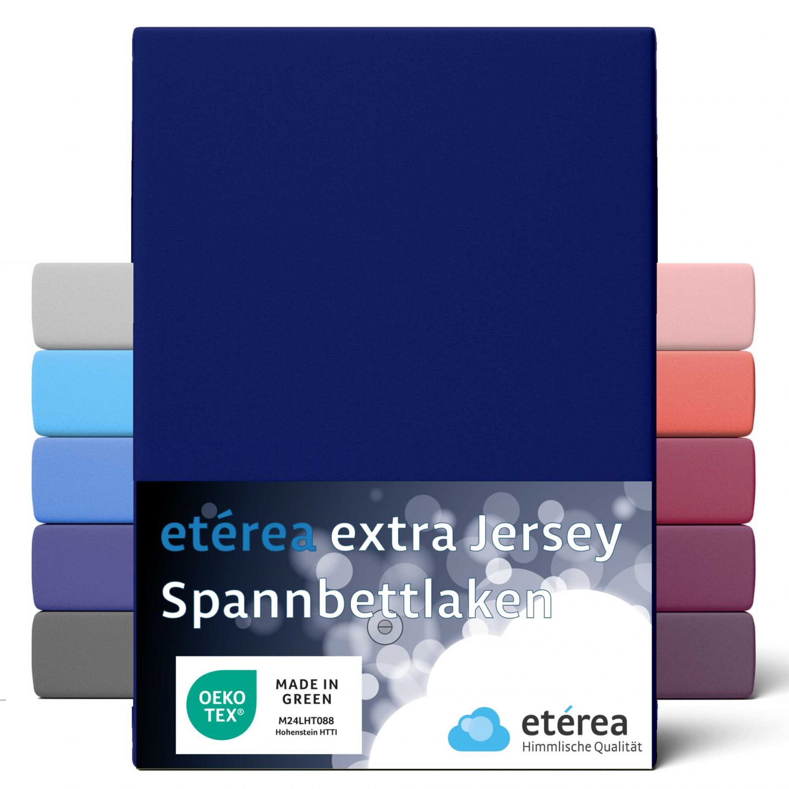 etérea Extra Jersey Spannbettlaken Marine 100×200 – 120×220 cm