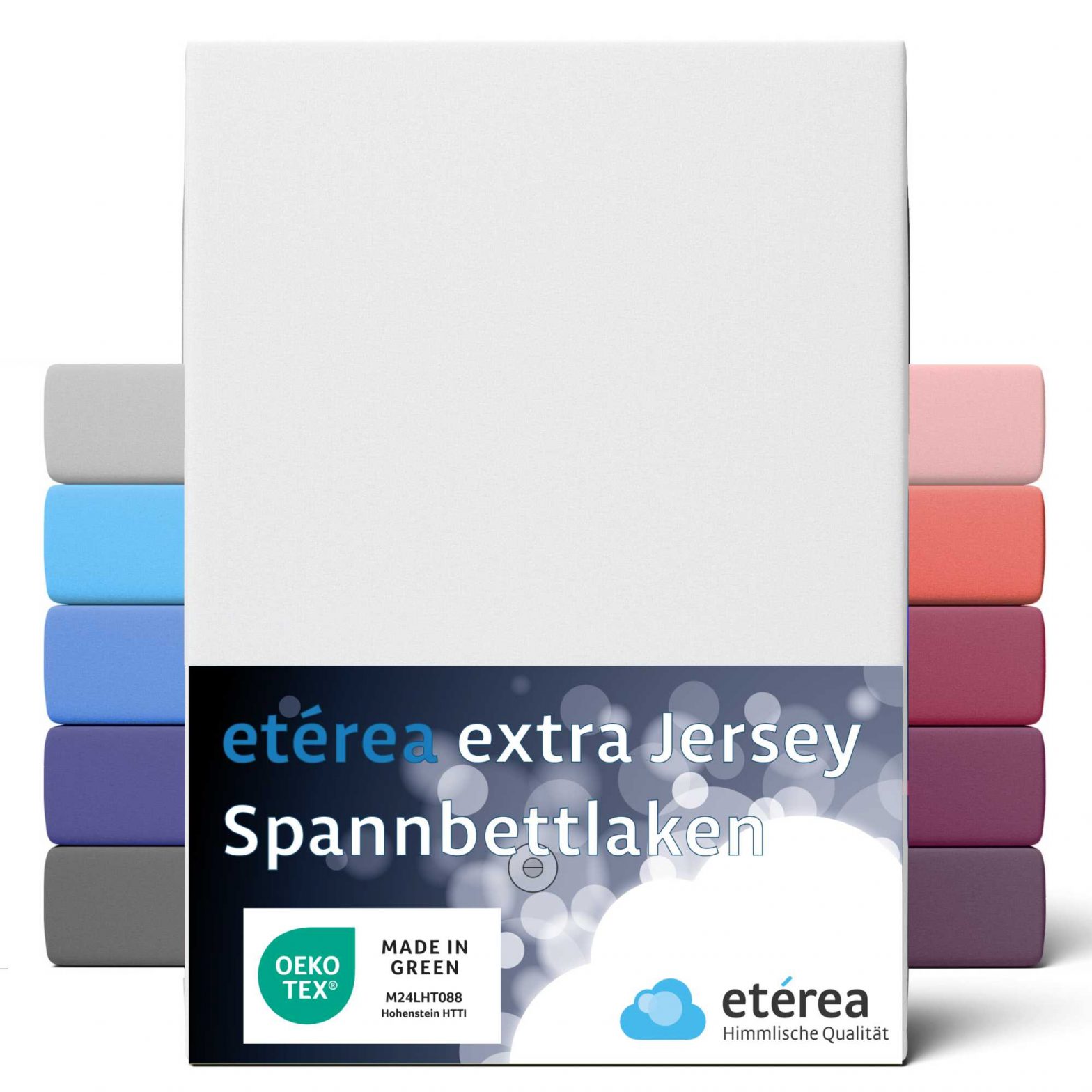 etérea Extra Jersey Spannbettlaken Weiss 90×200 – 100×220 cm