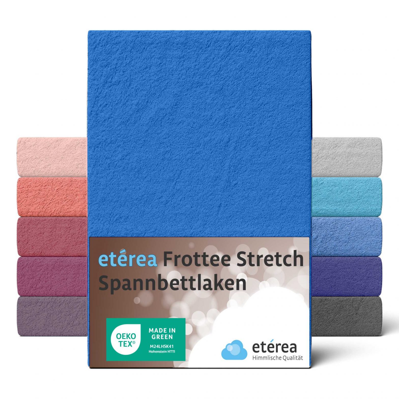 etérea Frottee Spannbettlaken 2er Pack 60×120 – 70×140 cm Blau