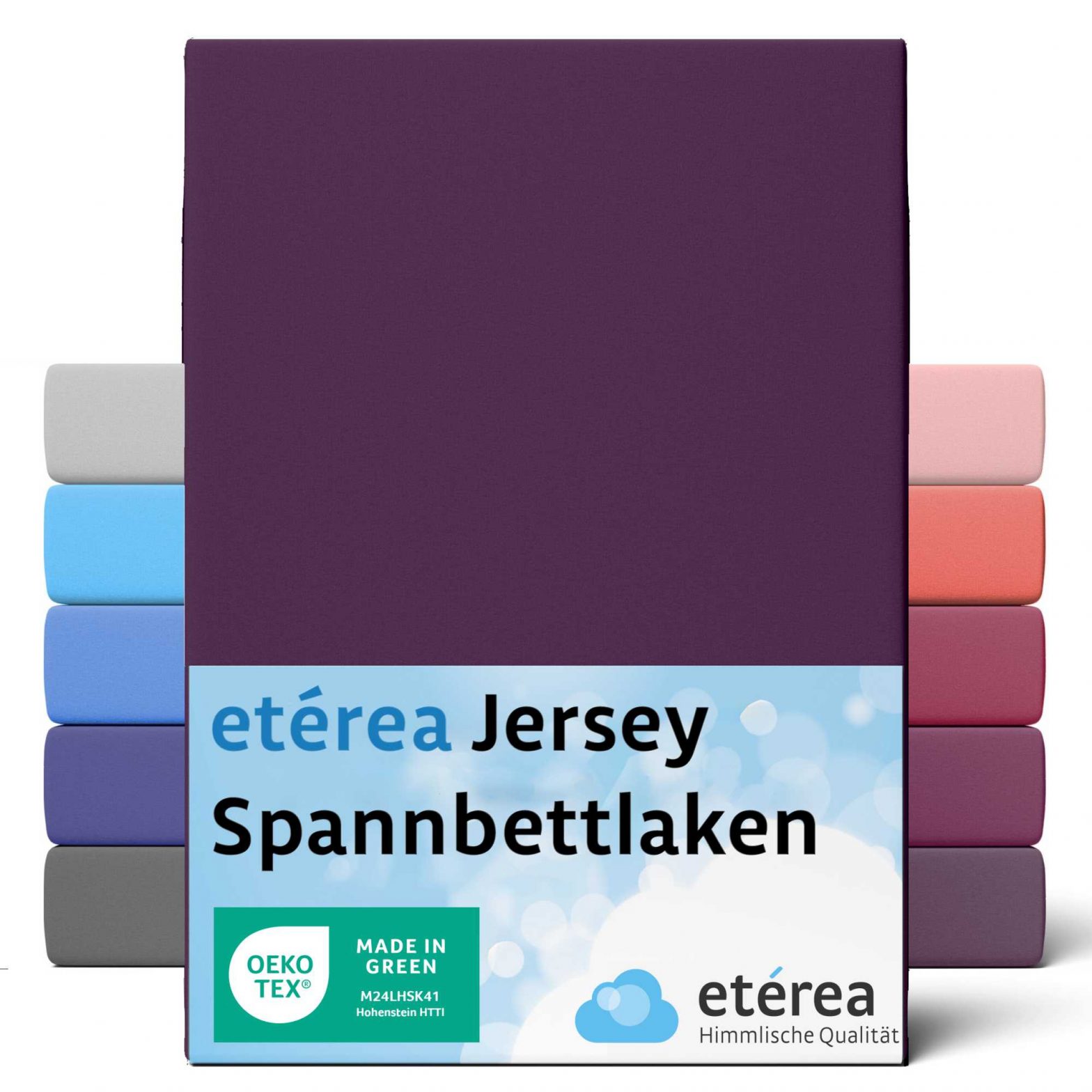 etérea Comfort Jersey Spannbettlaken Pflaume 100×200 cm – 120×200 cm