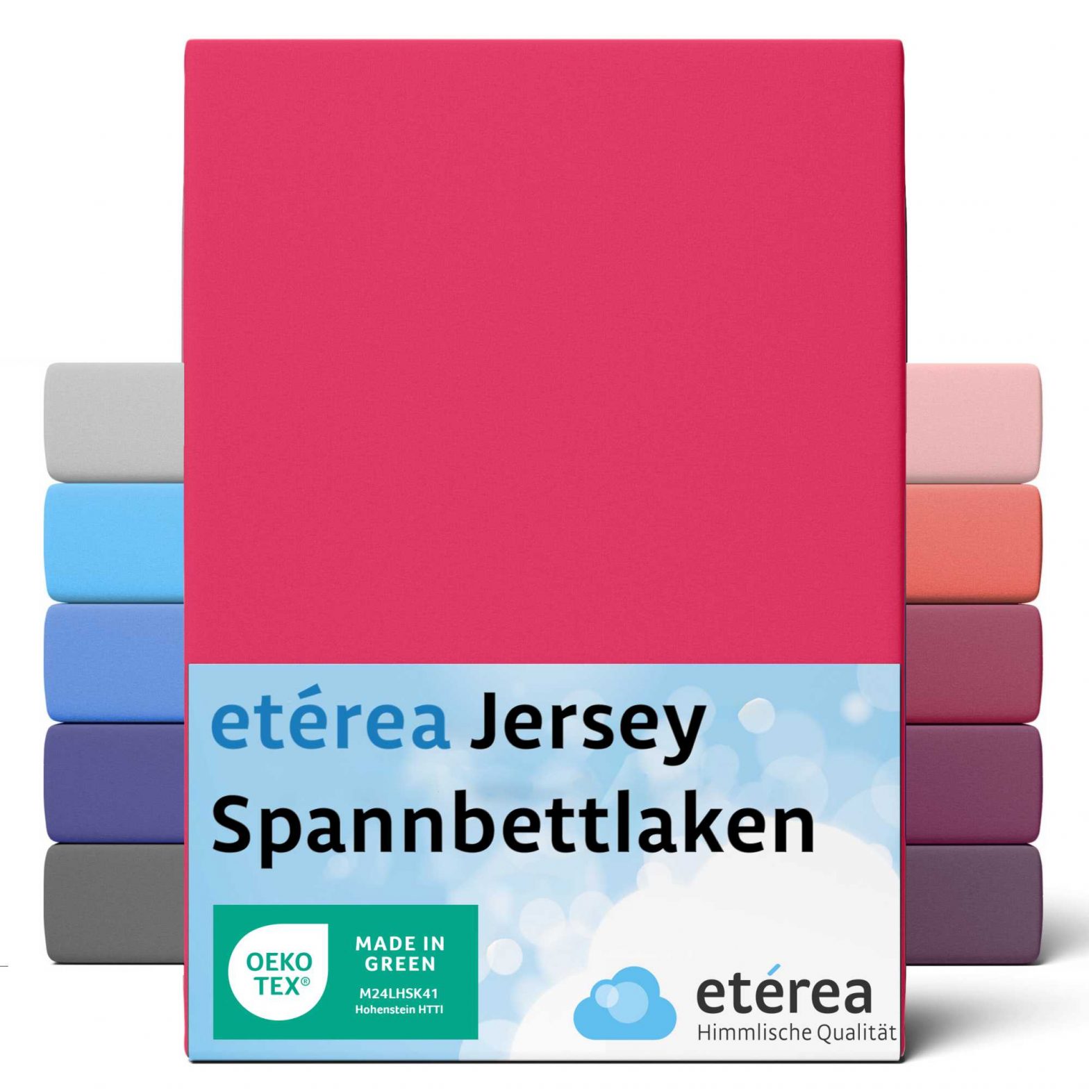 etérea Comfort Jersey Spannbettlaken Pink 180×200 cm – 200×200 cm