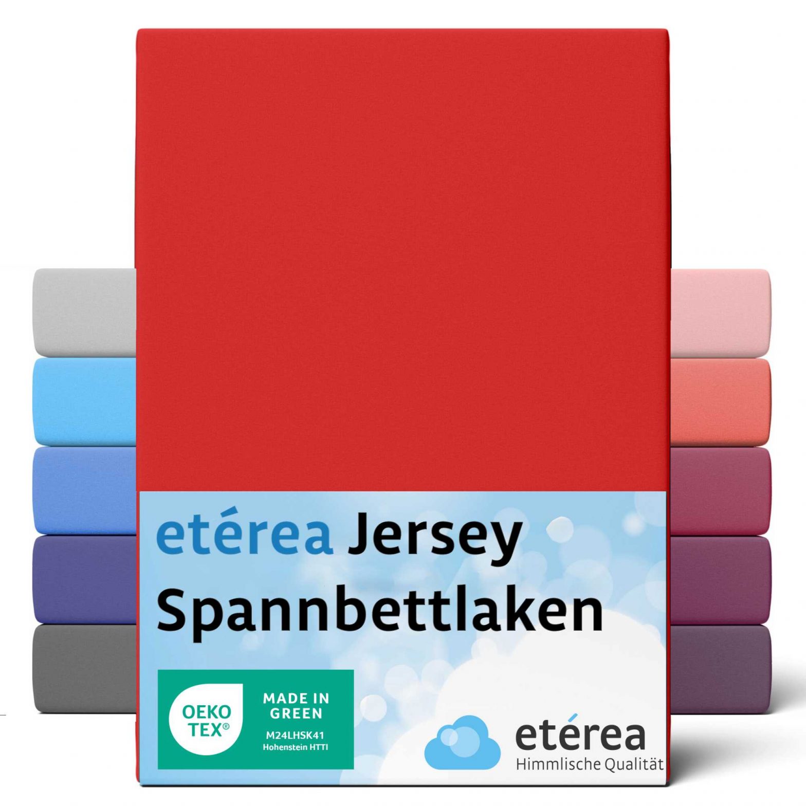 etérea Comfort Jersey Spannbettlaken Rot 60×120 cm – 70×140 cm