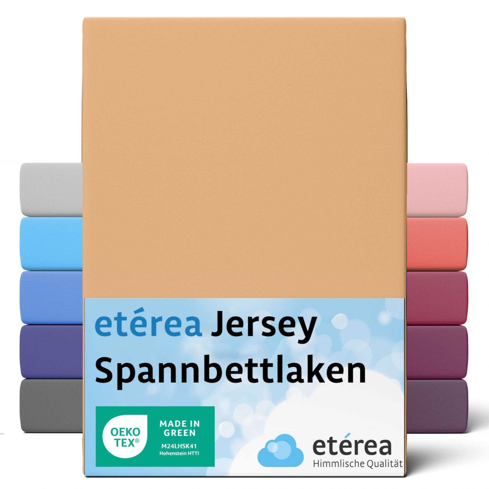 etérea Comfort Jersey Spannbettlaken Sand 200×200 cm – 200×220 cm