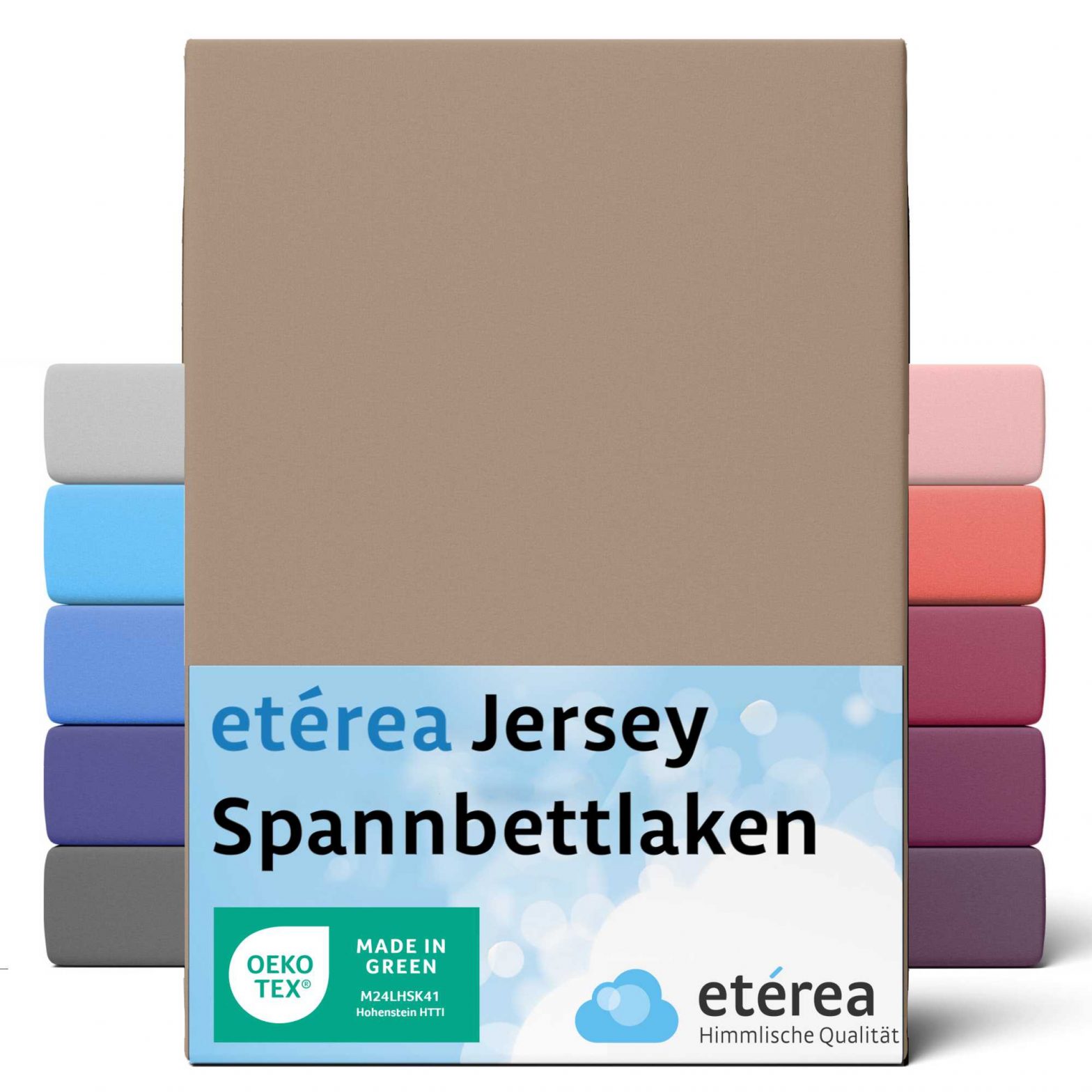 etérea Comfort Jersey Spannbettlaken Taupe 180×200 cm – 200×200 cm