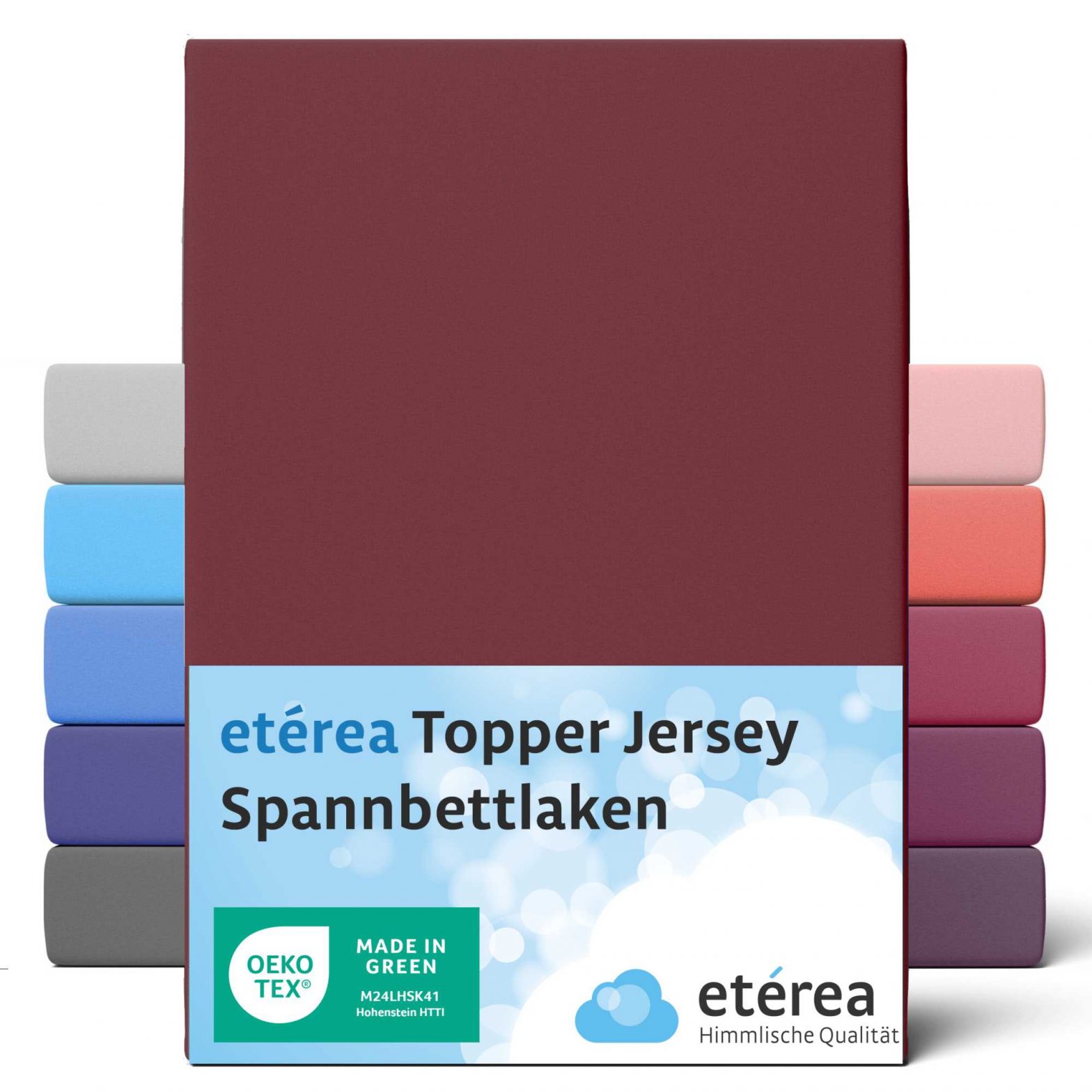 etérea Jersey Topper Spannbettlaken Spannbetttuch Bordeaux 140×200 – 160×200 cm