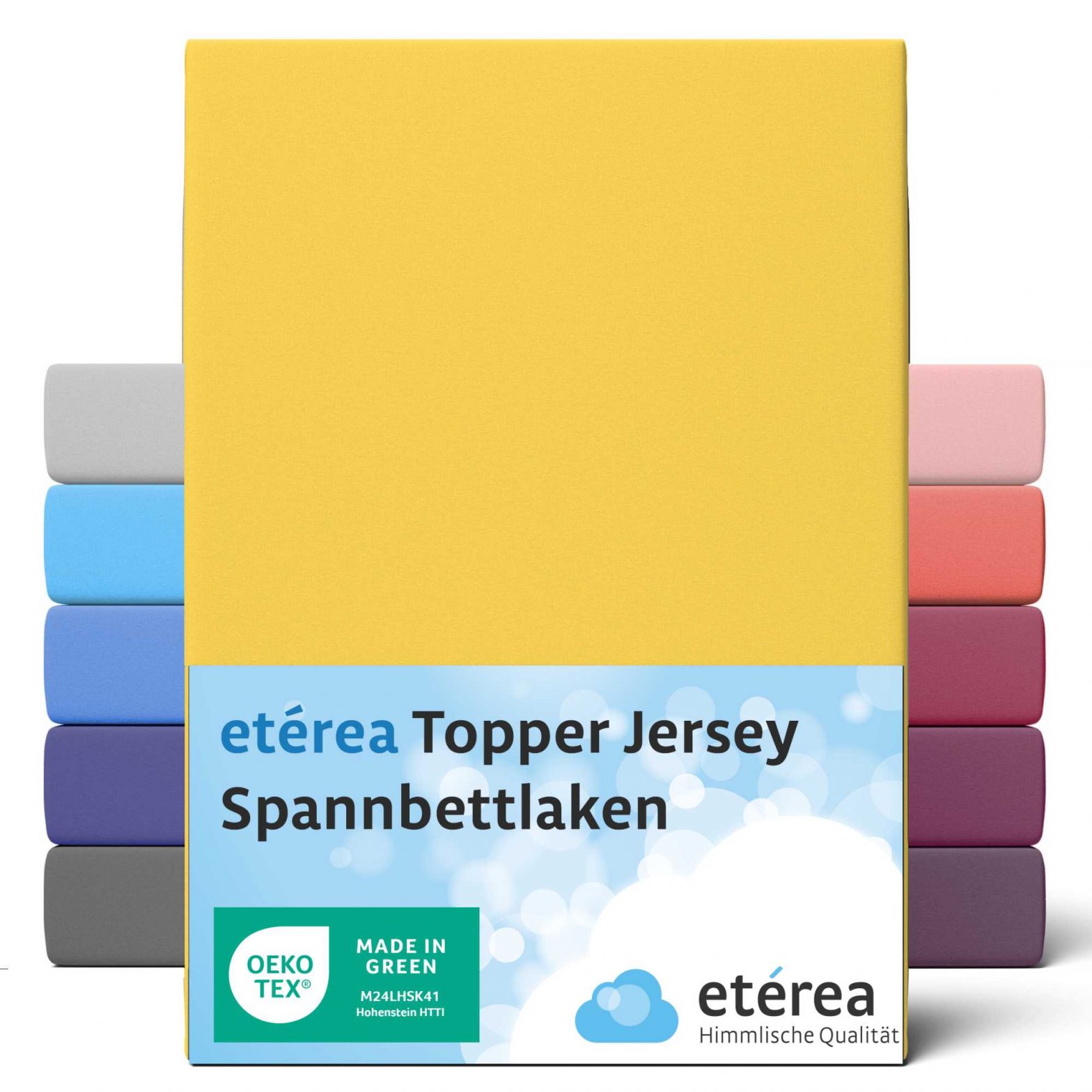 etérea Jersey Topper Spannbettlaken Spannbetttuch Gelb 140×200 – 160×200 cm