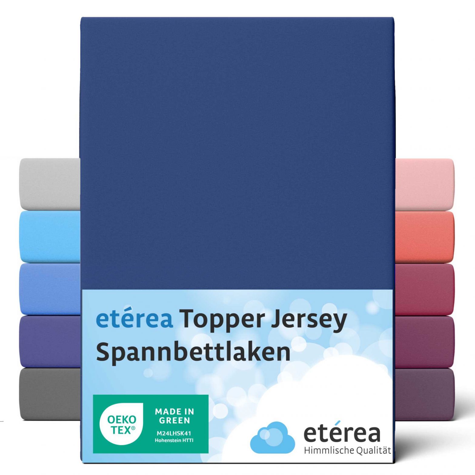 etérea Jersey Topper Spannbettlaken Spannbetttuch Marine 90×200 – 100×200 cm