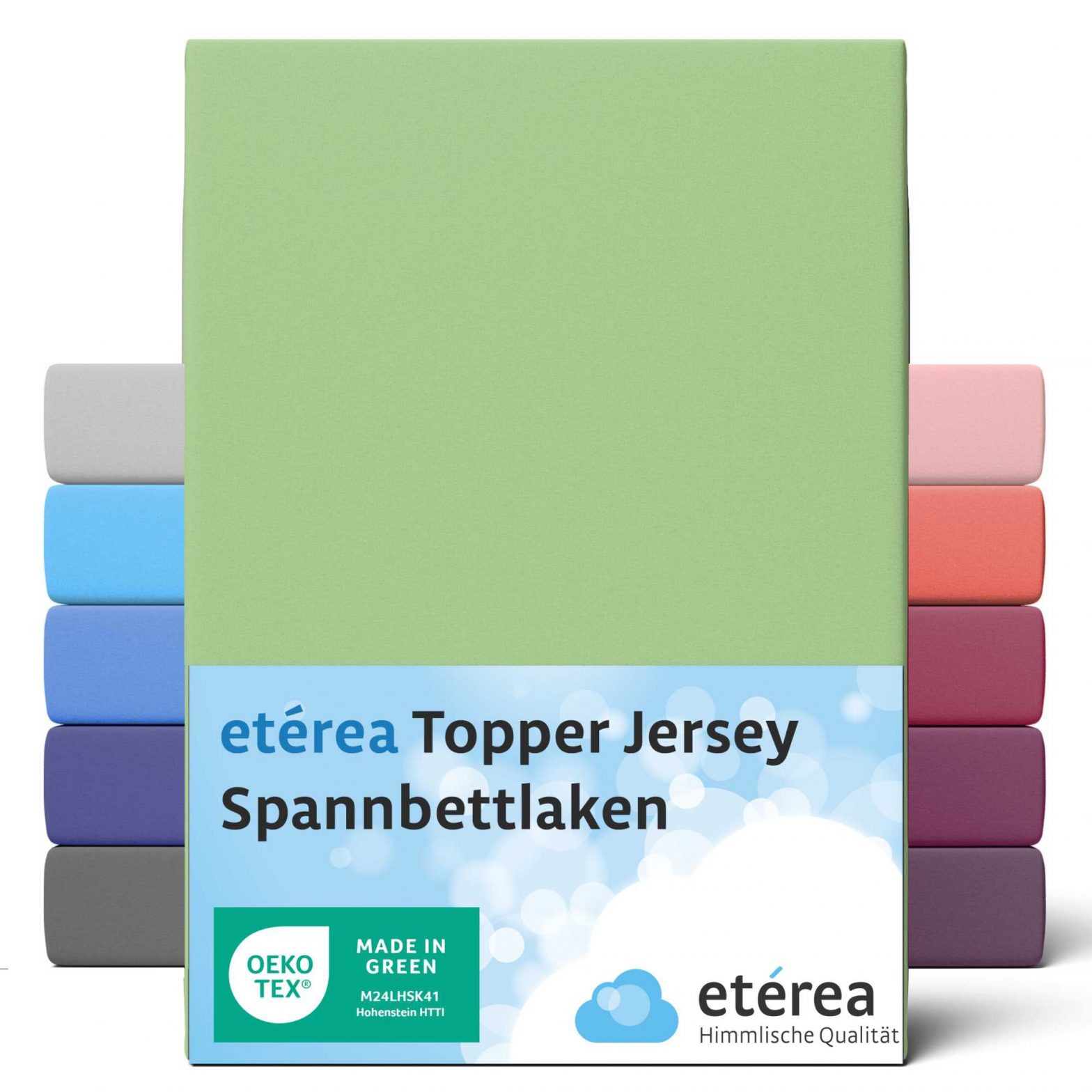 etérea Jersey Topper Spannbettlaken Spannbetttuch Minze 200×200 – 200×220 cm