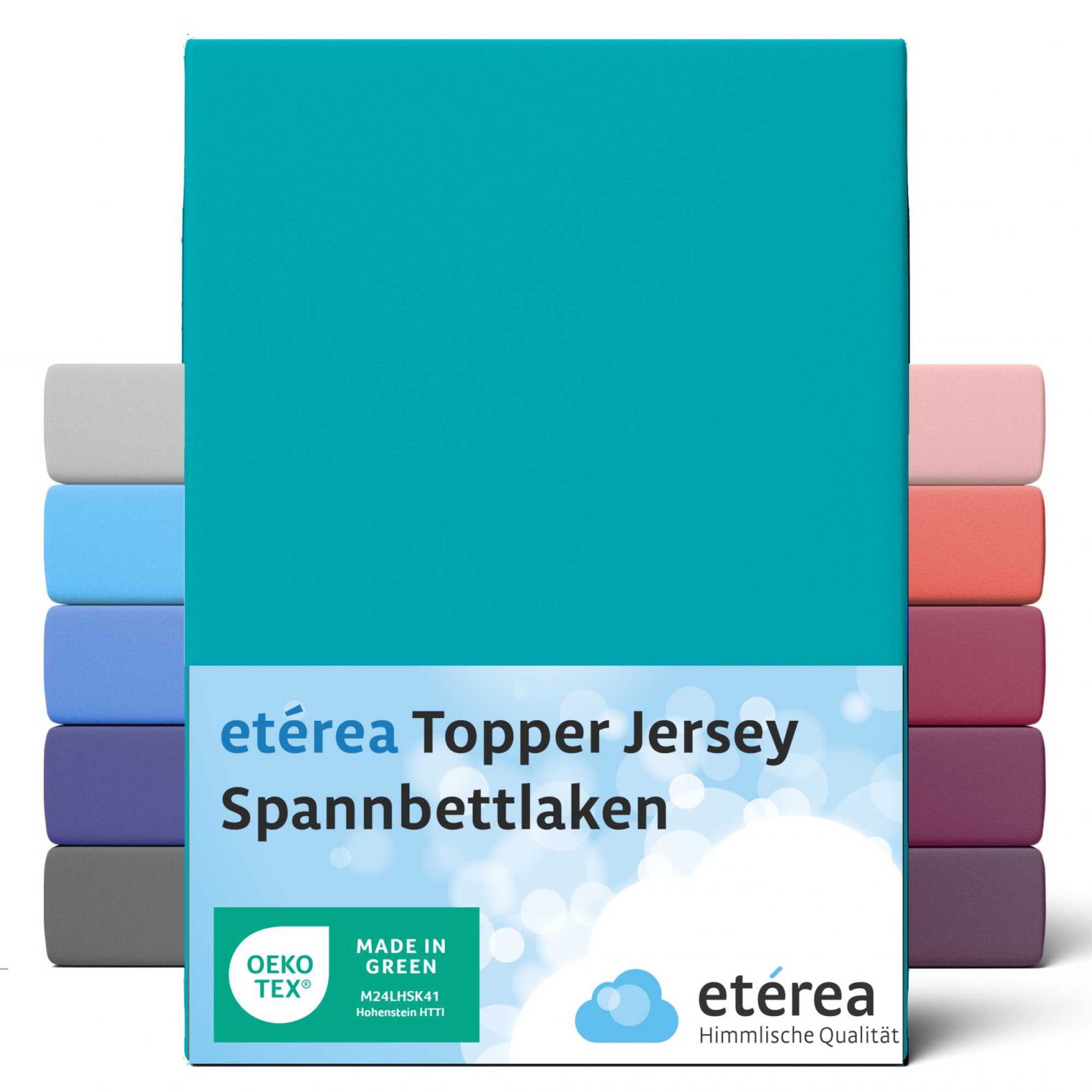 etérea Jersey Topper Spannbettlaken Spannbetttuch Ocean 90×200 – 100×200 cm